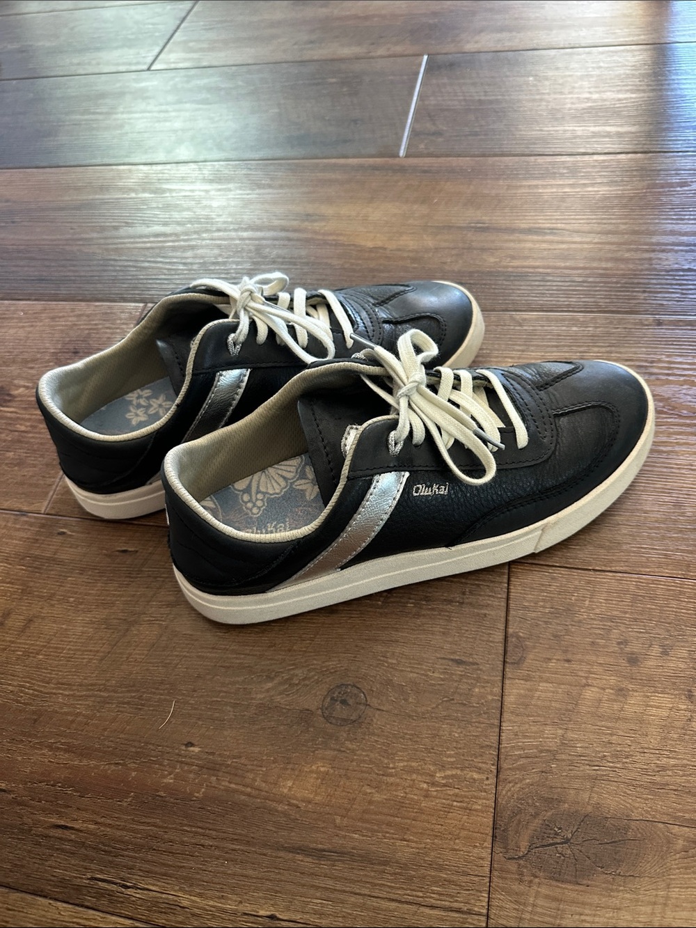 OluKai Black Sneakers with Silver Accent